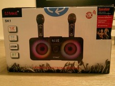 Karaoke Machine, 2 Microphones, LED Lights, Black, BLUEK1, SINWE I.27
