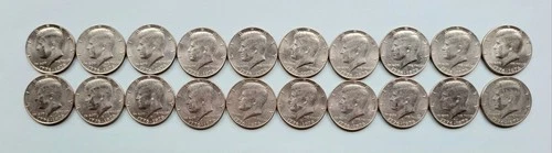 1976 KENNEDY 1776-1976 Bicentennial Half Dollar Roll 10 P Mint & 10 D Mint UNC