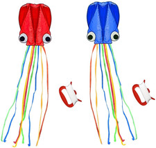 Large Octopus Kites, Long Tail Beautiful Easy Flyer Beach Kites, Good Kite for K