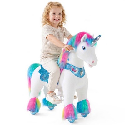 PonyCycle Einhorn auf Rollen 3 4 Jahre, Reitspielzeug mit Sounds - Y354