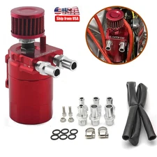 Oil Catch Can Kit Reservoir Baffled Tank with Breather Filter Universal Aluminum