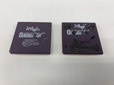 Lot of 2 - Intel SX i486 Ceramic Gold Pin CPU Processor