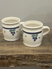 2 White Ceramic 12oz Mugs w/ Blueberry Design VTG 1978 Signed Under Handles — photo 2