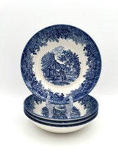 Wedgwood Romantic England Blue - Individual Pasta Bowls 7", Set of 4