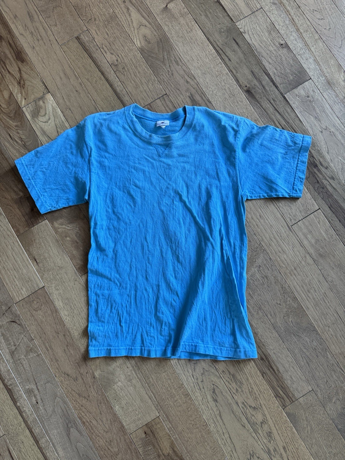 True Vintage 70s 80s Sportswear Single Stitch Blue Blank Tee T Shirt Pro Spirit
