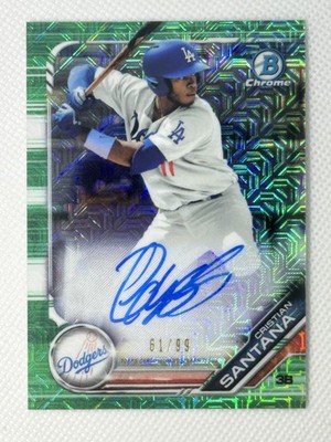 Cristian Santana 2019 Bowman Auto Autograph Mojo Green AU SP Dodgers #/99