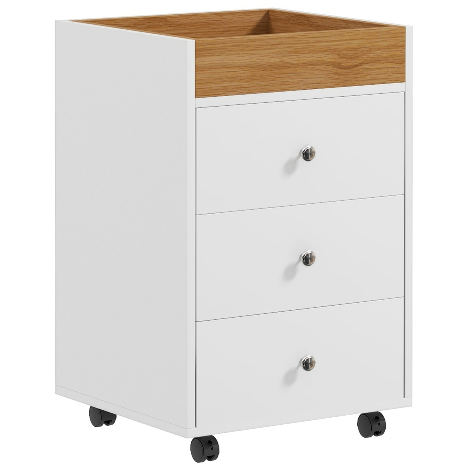 Compact Rolling Office Cabinet with Integrated Printer Stand for Workspace Efficiency