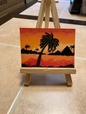 ACEO Original Acrylic Painting Landscape Abstract Art Card ATC Scenery 58