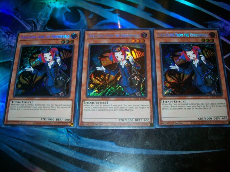 3x Tour Guide From the Underworld 1st Edition Secret Rare RA01-EN005 Yu-Gi-Oh!