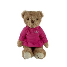 FAO Schwarz Tan Teddy Bear Plush Pink Shirt Dress 11" Stuffed Animal Toy