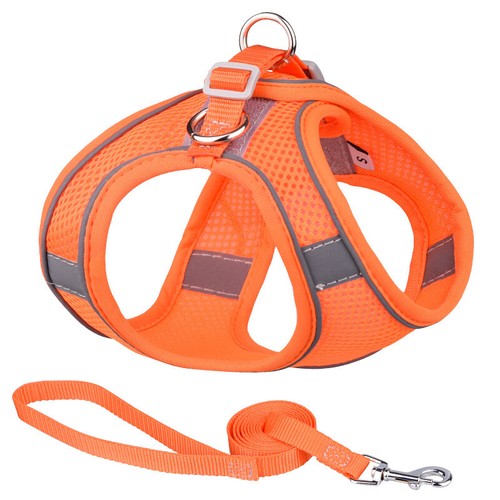 Cat Dog Pet Mesh Breathe Harness Adjustable Control Vest Dogs Reflective Leash - Picture 10 of 10
