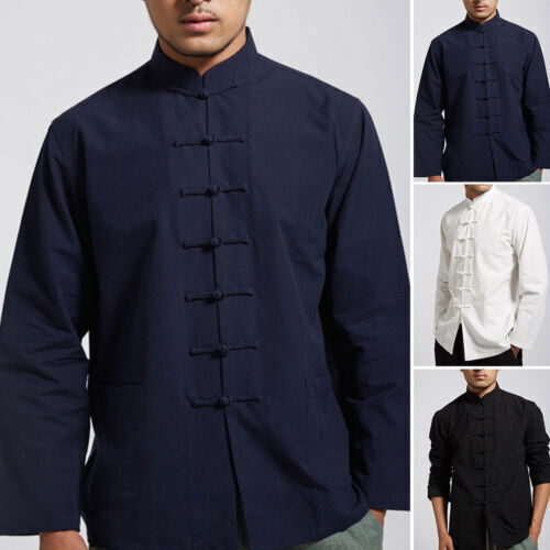 Men Chinese Traditional Kung Fu Tai Chi Coat Tang Suit Uniform Jacket Clothing C - Picture 3 of 60