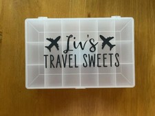 Personalised travel snack sweet box for plane car train journey holiday