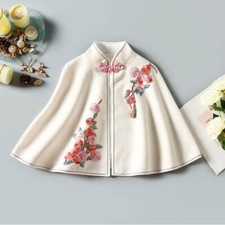 Women Shawl Wrap Cape for Cheongsam Chinese Qipao Traditional Floral Embroidered