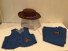 Vtg SEARS Denim Jeans and Vest Bronco Cowboy Boys 4R Dress Up Play School Rodeo