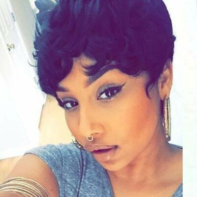Brazilian Virgin Human Hair Wigs Glueless Short Water Wave  display picture 2