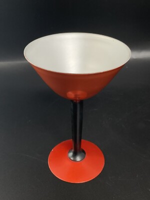JH Cristil Perma Hues Cocktail Martini Aluminum Glasses Mad Men