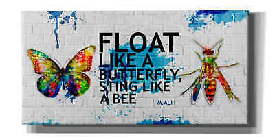 Epic Graffiti Float Like A Butterfly Sting Like A Bee Giclee Canvas Wall Art Ebay