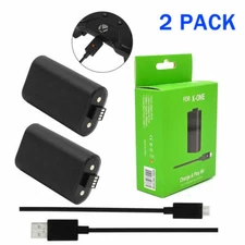 2x FOR Microsoft XBOX ONE /X /S / Eliet Play USB Charge Battery Kit Rechargeable
