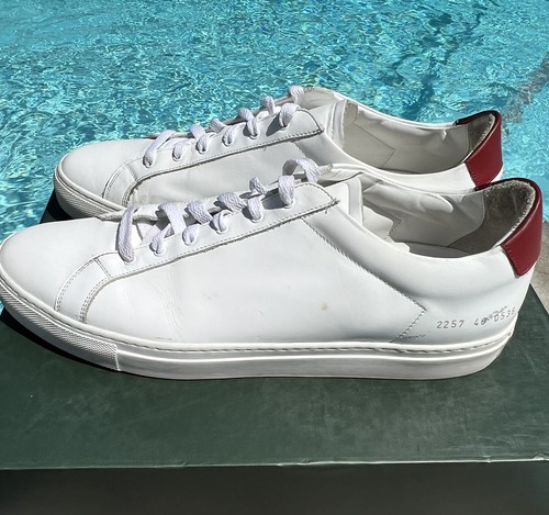 red common projects sneakers