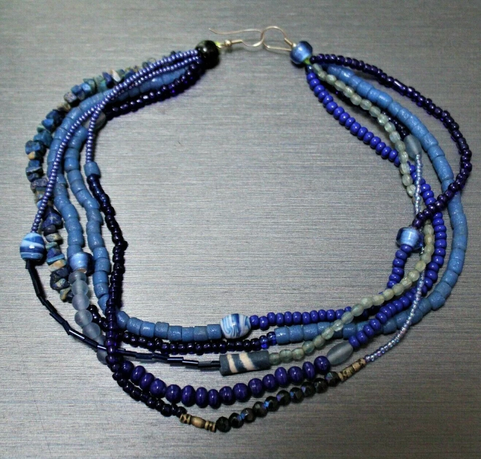 Superbe Collier Touareg  (Lapis-lazuli & Perles du désert) - Photo 1/4