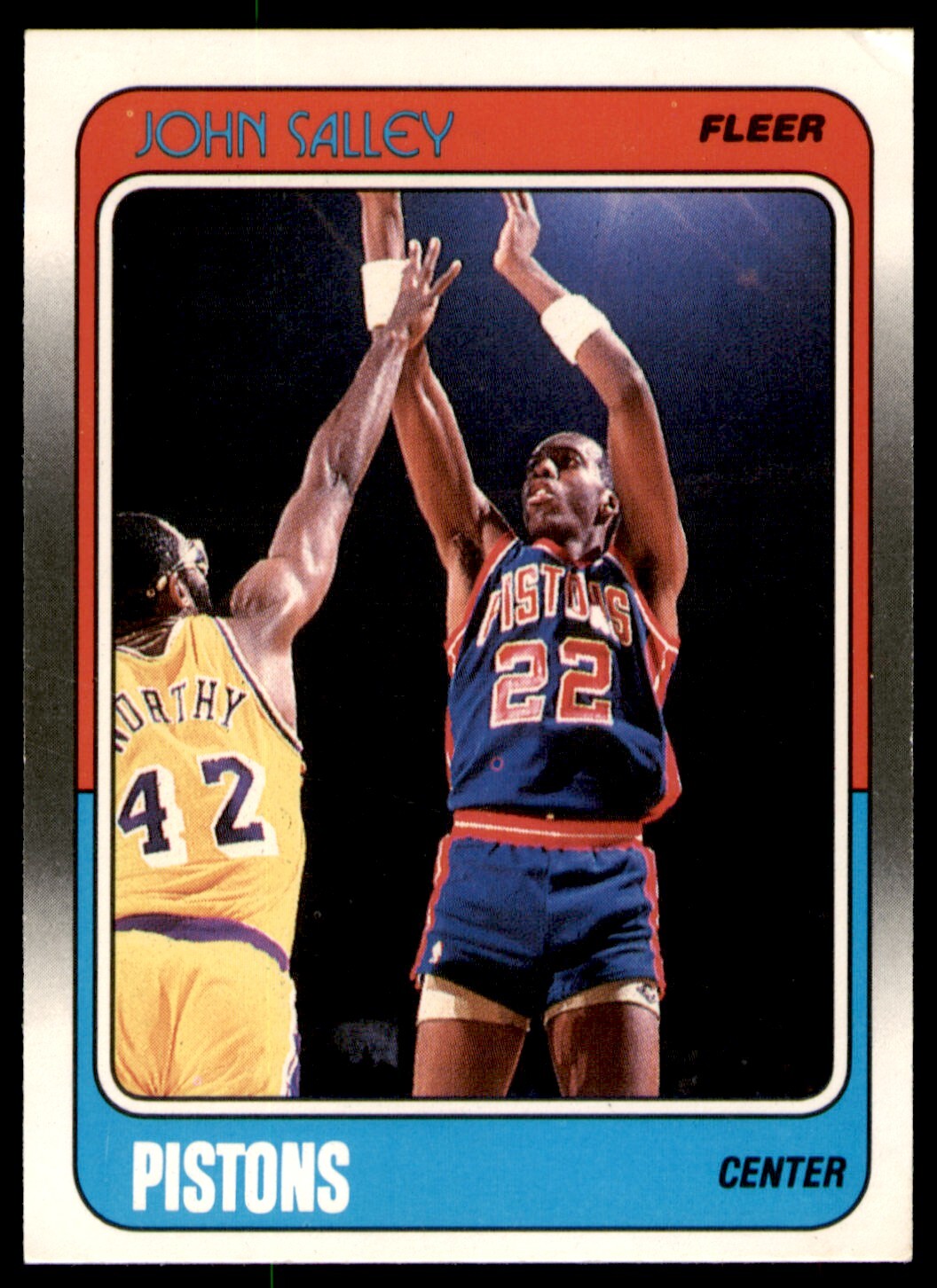 1988-89 FLEER JOHN SALLEY ROOKIE DETROIT PISTONS #44