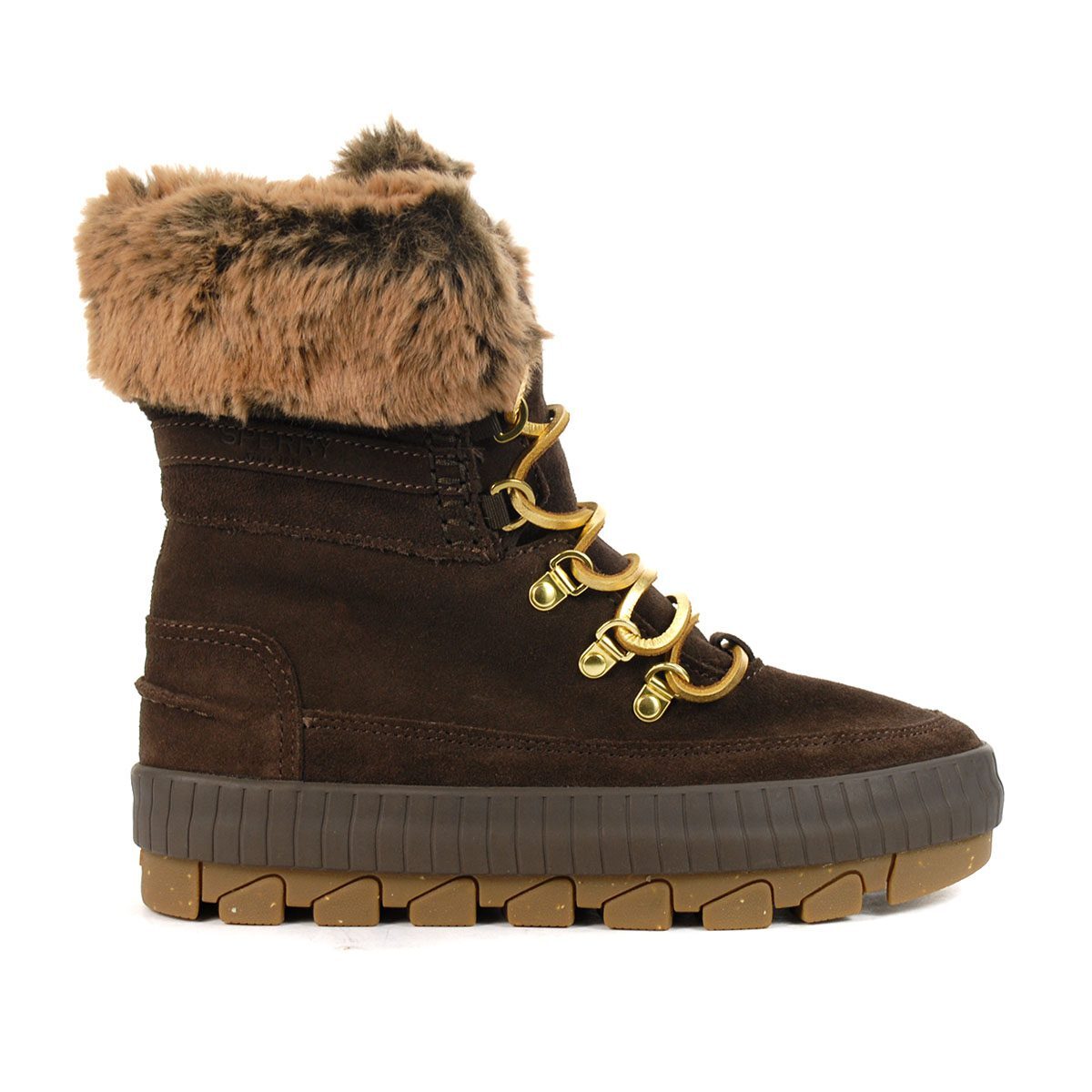 Женские высокие коричневые ботинки Sperry на шнуровке STS86833