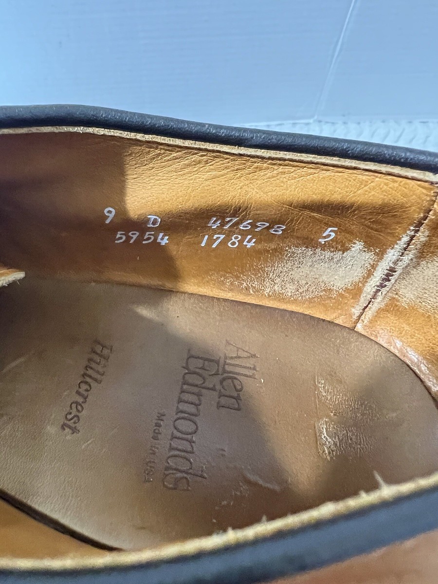Allen Edmonds Hillcrest Bike Toe Derby Dress Shoes Brown Leather