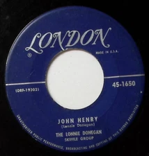 THE LONNIE DONEGAN JOHN HENRY/ROCK ISLAND LINE LONDON RECORDS VINYL 45 61-86