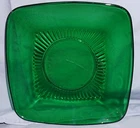 Vintage Anchor Hocking Glass Forest Green Charm 6 1/2" Lunch Bread Plate Beauty!