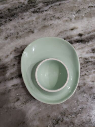 Figgjo Flint FF Egg Cup Plate Norway Mint Pastel Light Green Ceramic  - Afbeelding 1 van 7