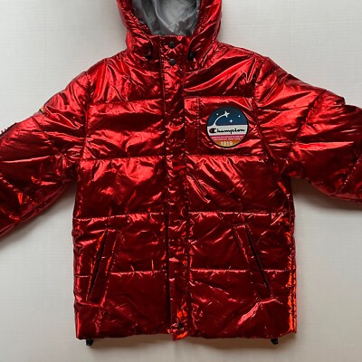 champion bubble jacket red
