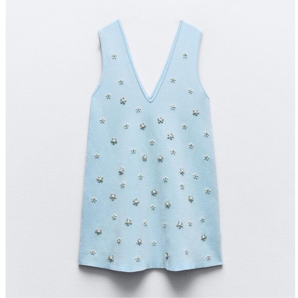 Zara BEADED JEWEL KNIT MINI DRESS | eBay Zara BEADED JEWEL KNIT MINI DRESS | eBay