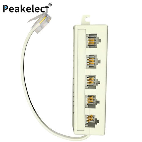 Five Way Telephone Splitter RJ11 6P4C Male to 5 Female Outlet Ports Sockets - Picture 5 of 5