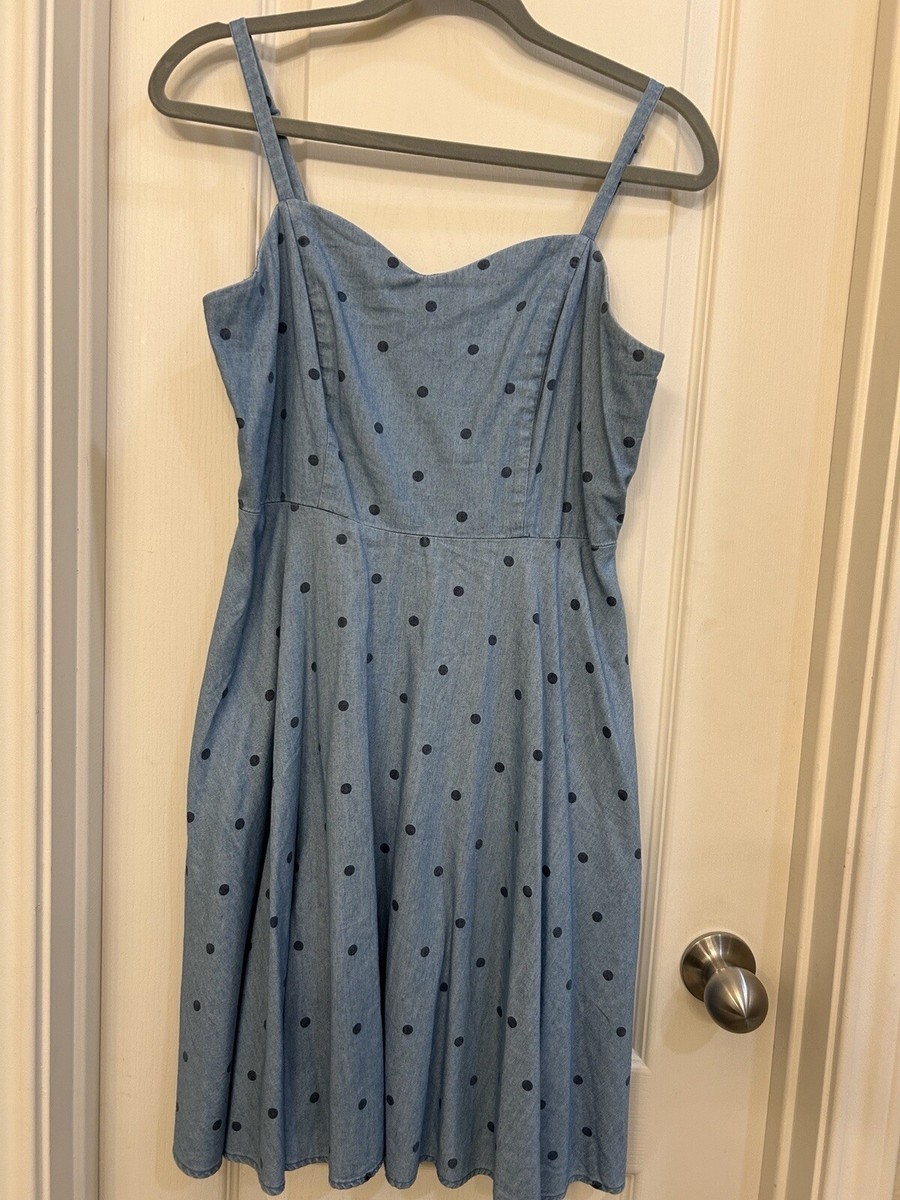 old navy blue polka dot dress Noelle Polka Dot Shirt Mini Dress main image 0