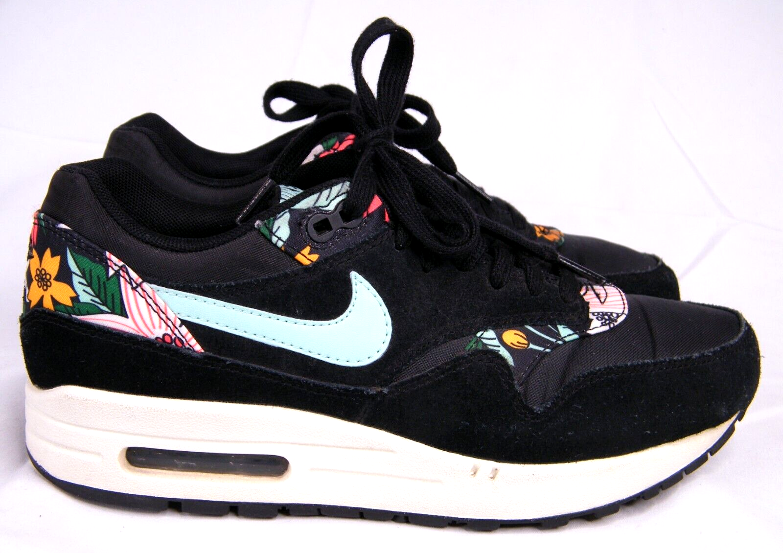 Nike Air Max 1 Aloha Floral Hawaii Black Teal Pink 528898-003 Women\u0026#039;s  size 8 | eBay