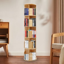 360° Rotating Bookshelf 5 Tier Floor Standing Bookcase Freestanding Display Rack