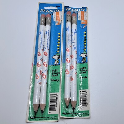 New Sealed Lot of Vintage Empire Pedigree Husky Pencils Snoopy Peanuts Woodstock