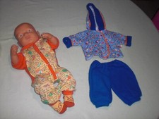 Effe Reborn Baby Puppe 48cm - Junge mit Kleidung - 80er Jahre - Italy - Vintage