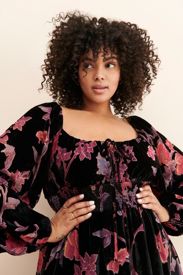 Anthropologie Hutch Velvet Burnout Midi Dress Size S | eBay