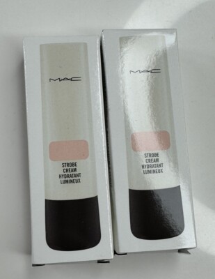 Lot Of 2 MAC Cosmetics Strobe Moisturizing Cream Pinklite 6ml Travel Size NEW