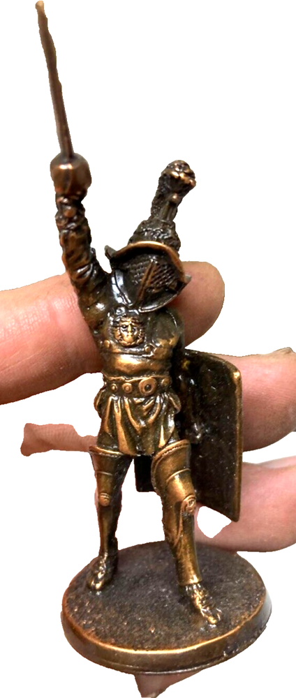 Bronzed Metal Roman Gladiator Figurine, Exquisitely Made in Italy