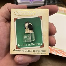 Ice Block Buddies 2004 Miniature-Husky Pup On Block Of Ice-Hallmark Ornament