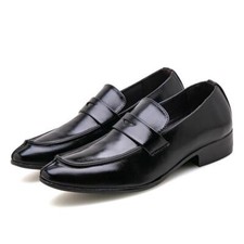 Men Formal British Business Oxfords Pointed Toe Work Pull On Flat Shoes Oversize