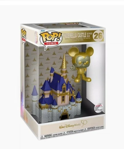 Disney WDW POP! Action Figure Of Cinderella Castle & Mickey Mouse Gold #26 *NEW*