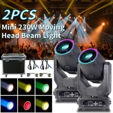2Pack Mini7R 230W Moving Beam Head Light Stage Halo Light DMX with Flight Case