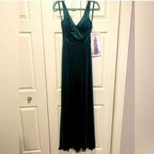 Morilee emerald velvet bridesmaid dress