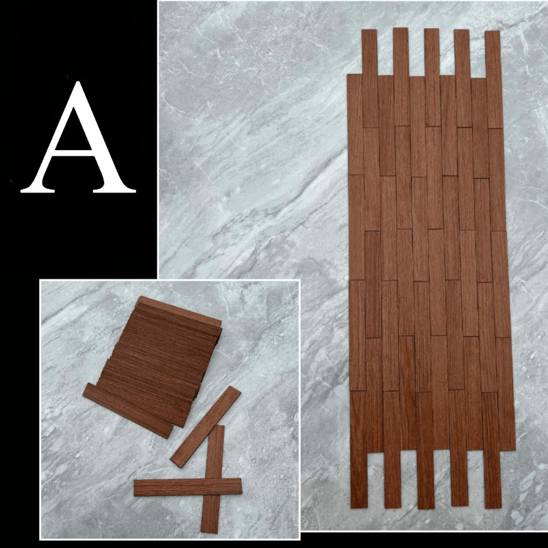 10PCS Self-adhesive Faux Wood Grain Floor Micro Landscape Model Art Decor DIY