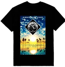 West Coast Cali Mens Heavyweight T-Shirt Allways Good Vibes Print On Shaka Wear