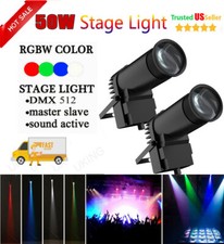 2PCS 50W RGBW LED Stage Lighting Beam DMX Show Party Disco DJ Pinspot Light